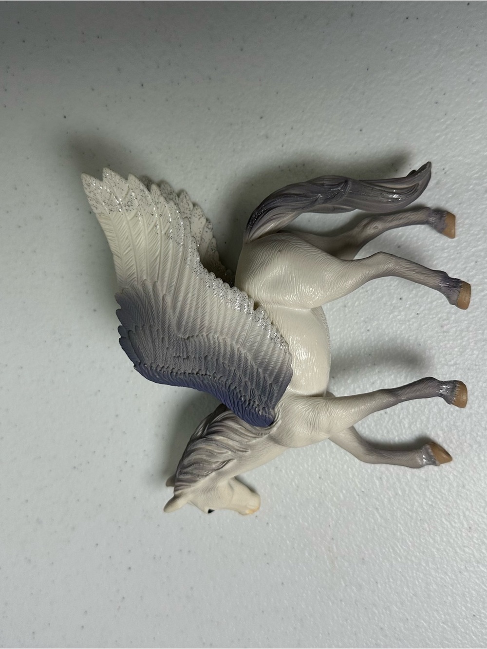White and Gray Winged Pegasus Figure - Fantasy Play Toy - Picture 2 of 7